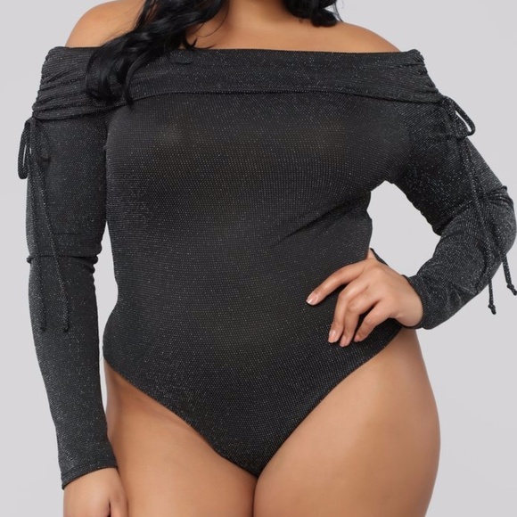 Fashion Nova Sparkle Thong Body Suit NWT 1X - Picture 2 of 2